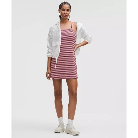 Lululemon Align Apron Dress Jacquard Stripe Pink Frosting Rock Melon Size 14 - Picture 1 of 3